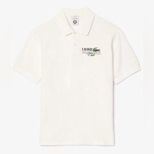 Lacoste x Roland Garros Club Terry Polo with Embroidered Crocodile Logo Size L